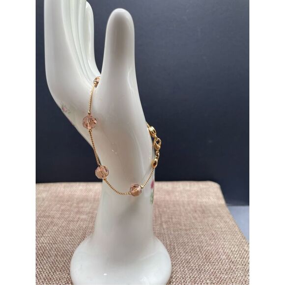 Vintage Genuine Swarovski Gold Tone Light Amber Crystal Swarovski Logo - Picture 1 of 8